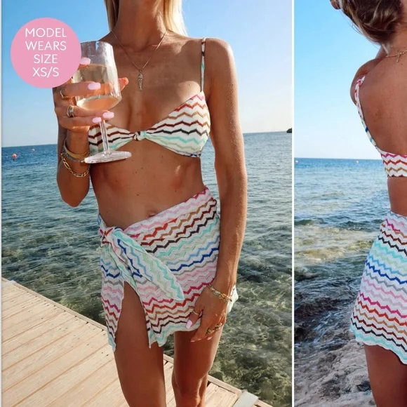 Show Me Your MuMu - Leyla Sarong Multicolor Zigzag (Sarong Only) - Picture 2 of 3